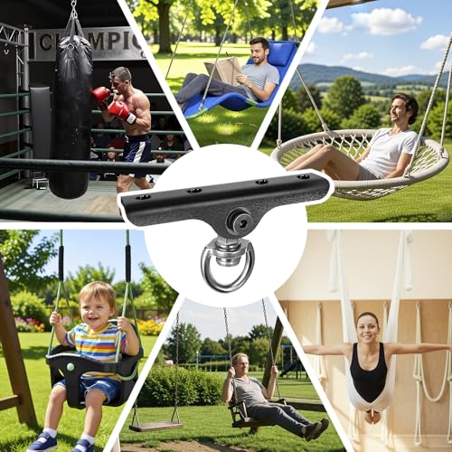 Heavy Punching Bag Hanger | Wall/Ceiling Mount Hook with 180° / 360° Rotation | Wood Beam Holder for Boxing, Weight Training, Aerial Yoga Swing & Hammock - size: 180°+ 360°rotation