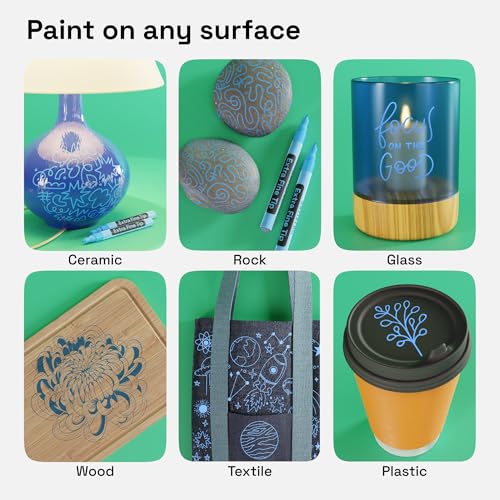 ARTISTRO Light Blue Acrylic Paint Markers - 0.7mm Extra Fine-Tip - Set of 2 | Aqua Paint Pens, Perfect for Crafting, Art Projects, & More - color: Light Blue, style: Extra Fine