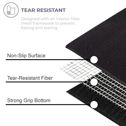 Ascend 6mm Thick Yoga Mat, 4 Pack, 72x24in - color: Black, size: 10 Pack