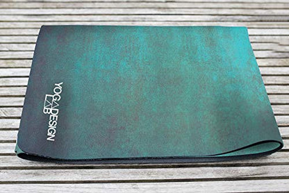 YOGA DESIGN LAB | The Combo Yoga Mat | Eco Luxury | Ideal for Hot Yoga, Power, Bikram, Ashtanga, Sweat | Studio Quality | Includes Carrying Strap! - color: Aegean Green, size: 1.5mm