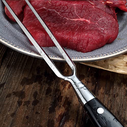 PAUDIN Carving Knife Set, 8 inch German High Carbon Stainless Steel Meat Slicing Knife with 7 inch Turkey Fork, Ergonomic Full Tang G10 Handle, Dishwasher Safe,BBQ Brisket Slicer,Cooking Gifts for Men - color: Carving Knife and Fork Set - 8 inch