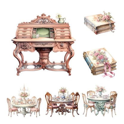 XERE 114 Pcs Pastel Victorian Era Scrapbook Stickers Set, Aesthetic Sticker for Scrapbooking and Journaling, Junk Journal Supplies, Bullet Journals Materials, Planner Arts Craft Collage Supplies - color: Pastel