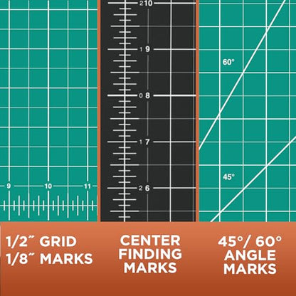 ALVIN GBM Self-Healing Cutting Mat 18 x 36 inch | Double-Sided Green/Black | 5-Layer Gridded Surface for Arts, Crafts and Sewing - Model GBM1836 - size: 36"L x 18"W