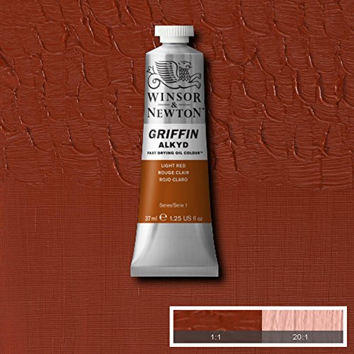 Winsor & Newton Griffin Alkyd Fast Drying Oil Paint, Light Red | Fast-Drying Oil Paint, Ideal for Thick Impasto Techniques & Underpainting, Slightly More Fluid than Traditional Oils - color: Light Red, style: 1.25-oz Tube