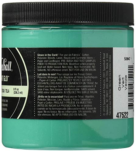 Speedball 047522 Night Glo Screen Printing Ink, 8 fl. oz., Green - color: Green