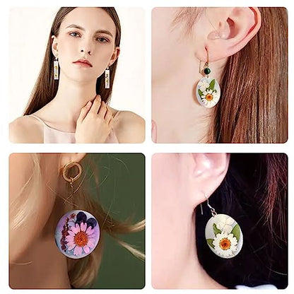 Attuslla 11 PCS Resin Earring Molds Silicone Jewelry Earring Molds Epoxy Resin Molds DIY Craft with Ear Hooks, Jump Rings for DIY Women Earrings, Pendants, Rings, Jewelry Craft Supplies - color: Style 4
