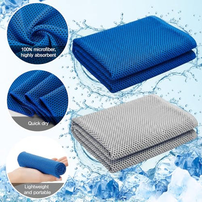 Tisancy 120 Pcs Cooling Towels Bulk for Neck and Face, 39" x 12" Microfiber Ice Towel Wet Rags for Sport, Yoga, Gym, Soccer, Workout, Camping and Outdoor Activities