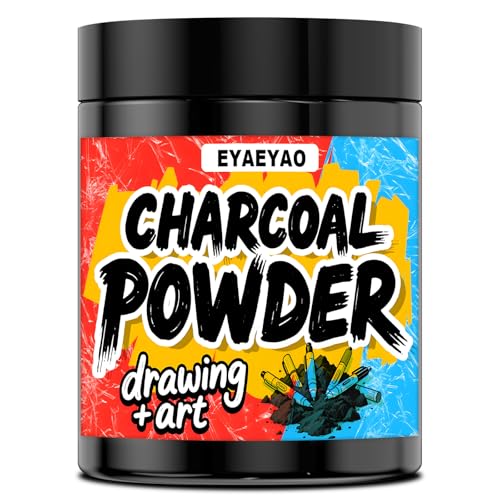 Charcoal Powder for Drawing & Art, Premium 325 Mesh (Extra Fine) – Natural Powdered Charcoal for Sketching, Calligraphy, DIY Crafts – Non-Toxic, Smooth Blend – Jar Packaging (8 oz) - size: 8 Ounce (Pack of 1)