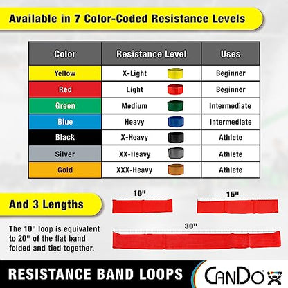 Cando Exercise Loops - Arms - 10" - color: Silver XX-Heavy, size: 30", style: Single