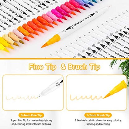 Caliart 176PCS Sketching Kit & 72 Colors Brush Pens