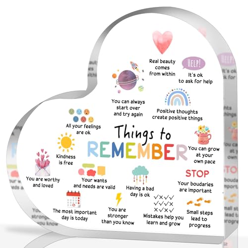 Mental Health Decor, Therapy Mental Health Decorations, Therapy Anxiety Decor Sign, Psychotherapy Affirmations Heart Acrylic Sign, Mental Health Gifts for Social Worker Classroom School Counseling - color: 058