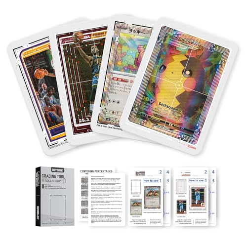 Deyimmei Card Centering Grading Tool, Professional Precision Tool for Anime Collectible & Sports Cards (Two Full-Color Illustrated Instructions)