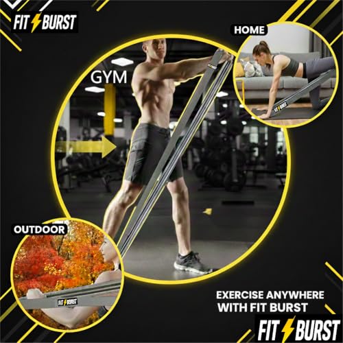 76-Inch Fabric Resistance Band for Full Body Workouts, Wide Non-Slip 120 LB - color: Gray