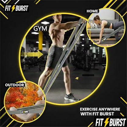 76-Inch Fabric Resistance Band for Full Body Workouts, Wide Non-Slip 120 LB - color: Gray