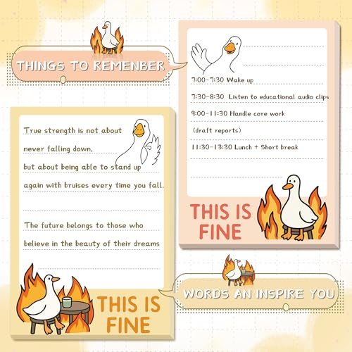 Goose Sticky Notes Gifts – 12 Pads Silly Office Gifts for Coworkers | Funny Post It Notes, 600 Sheets 3.6 x 2.4 Inch Novelty Silly Notepads, Goose Self-Stick Memo Pads for Office, School, Desktop - color: 12pcs Goose