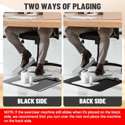 Under Desk Elliptical Mat - Non-Slip Exercise Equipment for Peloton Bike, Small Exercise Mat for Desk Workout Equipment - color: Grey 1 Pc