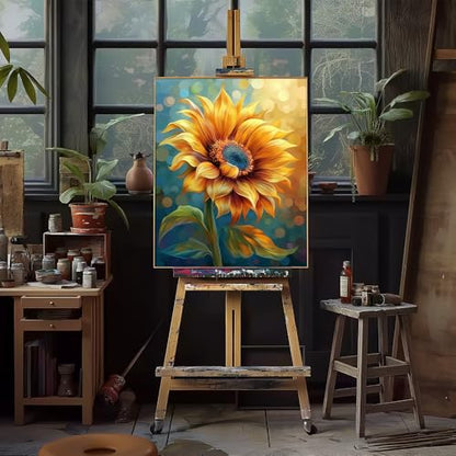 Natuyalo Paint by Numbers Kit for Adults - Sunflower DIY Adult Paint by Number Kits Flowers Acrylic Canvas Painting for Adults Beginners Art Crafts Without Frame, 16x20 Inch - color: ART-01