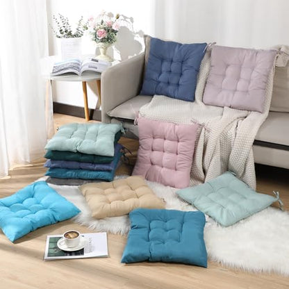 Buryeah 12 Pcs Square Floor Cushions for Classroom 15.7 Inch Floor Pillows