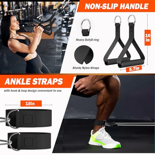 WHATAFIT Resistance Bands with Handles, 5-Level Exercise Bands for Workout - color: Gray