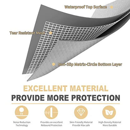GXMMAT Extra Large Exercise Mat 16'x6'/12'x6'/10'x6'/8'x6'(7mm) - color: Grey Cool, size: 6*12 FT