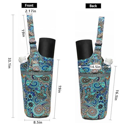 IwIeIaIrI Yoga Mat Bag Cylinder for Women with Large Zipper Pocket - color: Blue