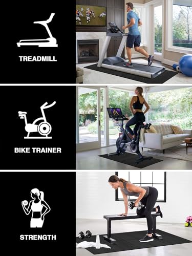 Treadmill Mat, 5'x2.5'/5.6'x2'/6.5'x3'/8'x3',6mm Thickness Exercise Equipment Mat for Carpet Hardwood Floors, Compatible with Walking Pad,Spin Bike,Elliptical Trainer,Rowing Machine - size: 70"L x 32"W x 0.24"Th