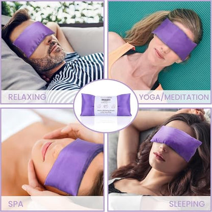 SuzziPad Hot & Cold Lavender Eye Pillows for Relaxing, Purple, 6 Packs | Washable Weighted Yoga Eye Mask For Meditation, Dry Eye Soothing & Sleep; Blocks Light, Soothes Migraines & Ocular Discomfort