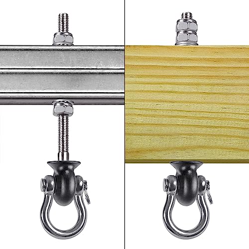 Dolibest Set of 6 Permanent Antirust Stainless Steel 304 Heavy Duty Swing Hangers for Playground Porch Yoga Hammock Chair, Easy to Install on Wood/Steel Beam, Rustproof and Durable, 7.67'' - color: Silver 7.67'' 6 Pack