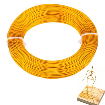 18 Gauge Aluminum Craft Wire, 164FT 1mm Bendable Metal Wire for Jewelry Making, Wreath Making, Beading(Yellow) - color: Yellow