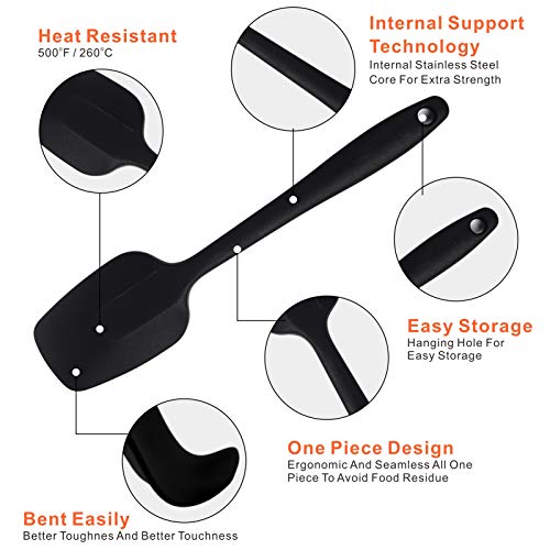 MOACC Silicone Spatulas, 8.2 inch Small Rubber Spoon Spatula Heat Resistant Seamless One Piece Design Non-Stick Spoonula Flexible Scrapers Baking Mixing Tool (6 Pcs) - size: Small(8.2" x 1.8" x 6 Pcs)