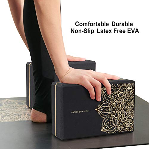 nuveti Yoga Blocks Set of 2, High Density Yoga Brick Foam Blocks to Improve Strength, Flexibility and Balance Brick Foam Blocks - color: Black