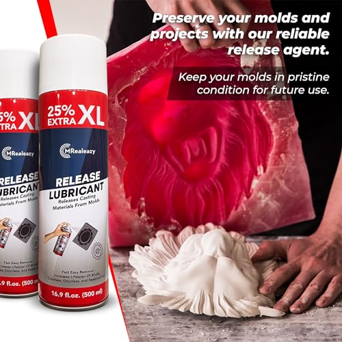 Silicone Mold Release Spray (Silicone-Based) (2x16.9 floz/500ml) - Resin & Epoxy Release Agent for Smooth Mold Removal with Ease, Universal Use on Almost All Molds - size: 2 Pack