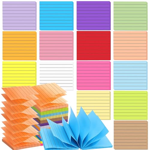 15 Pads Pop Up Sticky Notes,1500 Sheet Lined,3x3 Inch,15 Colors | Self-Stick Notes Pads with Lines,Sticky Notes Pop up Refills,Clean Removal,Assorted Pastel Colors,100 Sheets/Pad