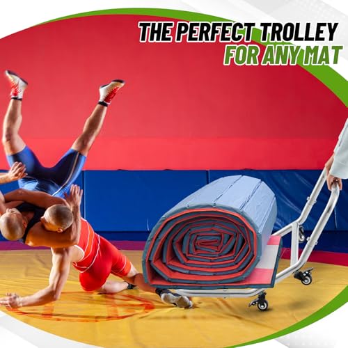 BBTO Gymnastics Cheer Mat Transporter Dolly for Heavy Duty Wrestling Mat Roller Cart