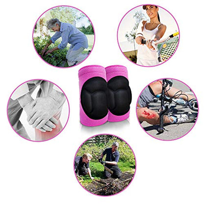 Plus Size Knee Pads for Women Cleaning, Adjustable EVA Foam, Pink XL,1 Pair - color: Pink, size: X-Large