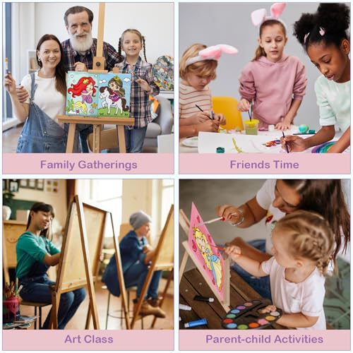 Anseal 12 Packs Princess Pre Drawn Canvas to Paint, 5" X 7" Pre Printed Canvas for Kids Outline Painting Boards for Beginners, Students, Party Favor - color: Princess