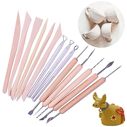 Polymer Clay Tools,25Pcs Pottery Sculpting Tools Set with Plastic Case for Ceramic Modeling Carving Beginners Expert Crafts Club, Dotting,Hobbyists, Artists