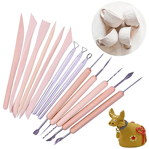 Polymer Clay Tools,25Pcs Pottery Sculpting Tools Set with Plastic Case for Ceramic Modeling Carving Beginners Expert Crafts Club, Dotting,Hobbyists, Artists