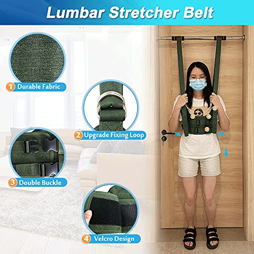 Spinal Decompression Harness Hang Upside Down Back Stretcher for Lower Back Pain Relief Lumbar Traction Device Spine Decompression Belt Bulging Herniated Disc Relief Back Stretching Device - Large - color: Large