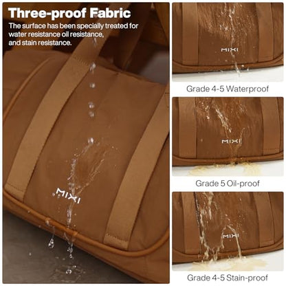 mixi Travel Tote Bag for Women Large Expandable Travel Bag Waterproof Lightweight Carry On Personal Item Handbag - color: Brown