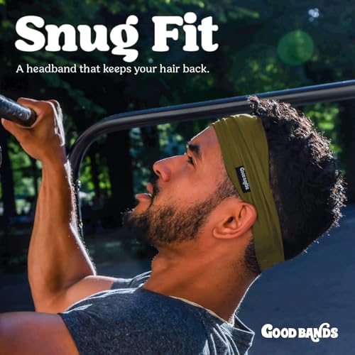 Good Bands Sweat Headbands for Men and Women, Non Slip Workout Sweatband - color: Brown, size: Single