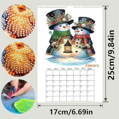 2027 Wall Calendar DIY Diamond Art Painting Hanging Calendar 9.9" x 6.7" Hanging Loop from January 2027 to December for Home Office Planning-Animals - color: Animals