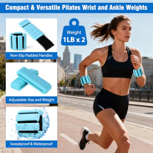 Pilates Kit Equipment, Pilates Ring and Ball for Women Home Workout | Pilates Set with 14'' Magic Circle, Wrist Weights, Resistance Bands, Yoga Strap, Socks, Bag, Essentials Accessories Kit - color: Blue