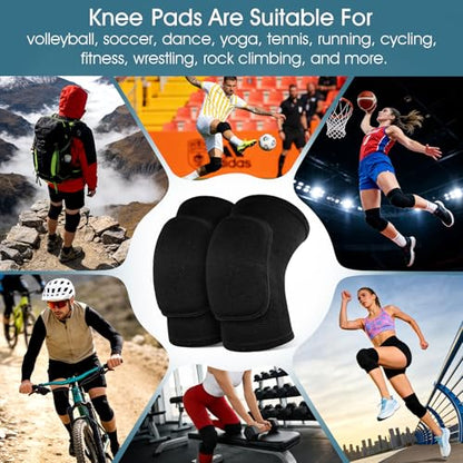 Volleyball Knee Pads 1 Pairs Soft Black Kneepads for Women Youth Girls, for Sports Dance Football Yoga Tennis Running Cycling Workout, Athletic Knee Pads for Volleyball Players (Black, Small) - size: Black, Small