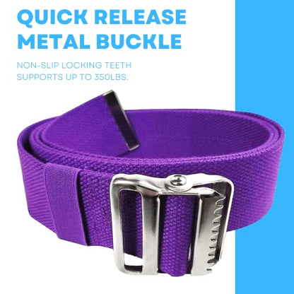 LiftAid Transfer and Gait Belt 60 Inch with Metal Buckle and Loop - Walking, Standing and Transfer Assist Aid for Seniors, Elderly Patients, Caregiver, Nurse, Therapist (Purple) - color: Purple