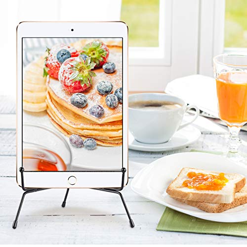 Mocoosy 4 Pack 8 Inch Improved Anti-Slip Plate Stands for Display | Plate Holder Display, Picture Frame Holder Stand, Black Iron Easel Stands for Photo, Decorative Plate, Tablets and Table Art - size: 8 Inch