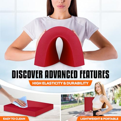Yes4All Exercise Balance Pad, Non-Slip Foam Kneeling Pad - color: Red - L - (15,5" x 13" x 2"), size: Large