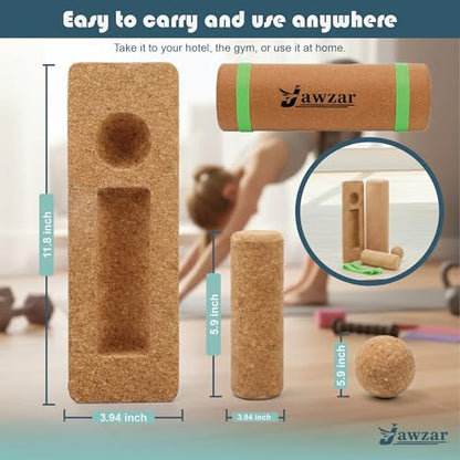 Premium Cork Balance Board – Foot Strengthener & Ankle Stability Trainer for Mobility Support, Fall Prevention & Physical Therapy | Natural Cork Foot Function Trainer for Balance, Rehab & Daily Wellness