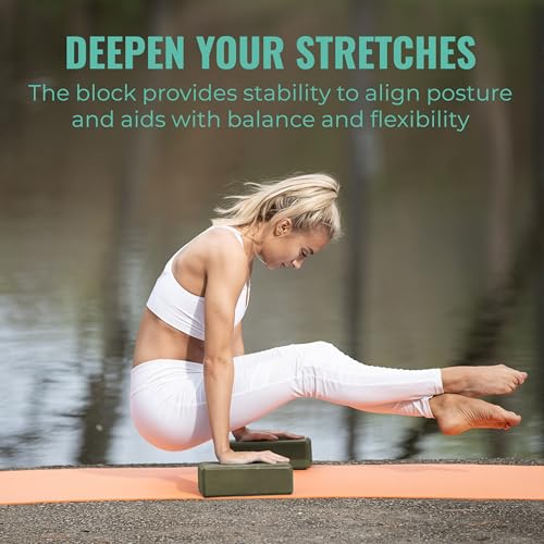 3in Foam Bulk Yoga Blocks, 10 Pack - color: Olive Green