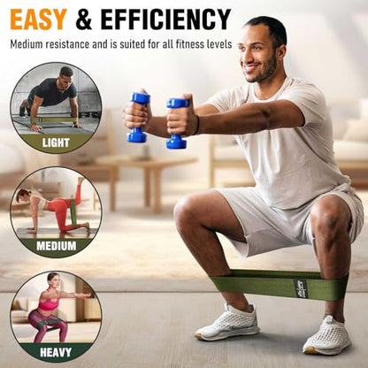 Fabric Resistance Bands for Working Out - color: Green